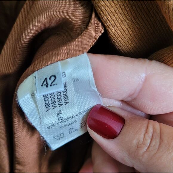 Basile Made in Italy Rust Orange Long Coat size Small - Picture 9 of 14